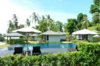 view from the lounge area in the restaurant over the swimming pool on koh mak