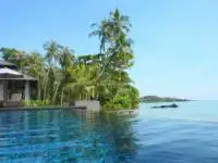 view from the swimming pool looking west